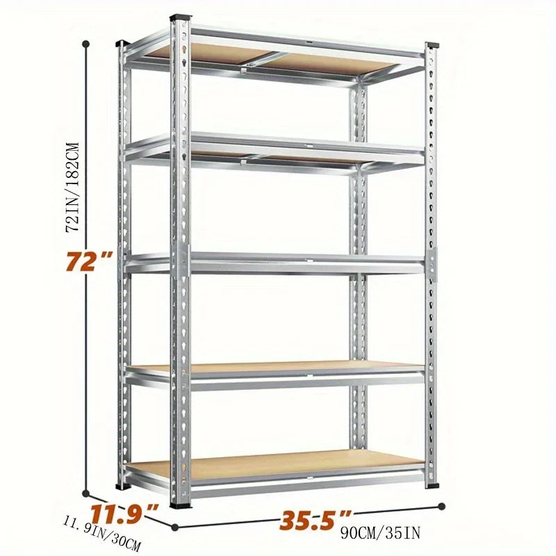 2000 lbs Heavy Duty Storage Shelving Unit 5-Tier Adjustable Metal Rack Easy Assembly Garage Warehouse Organization