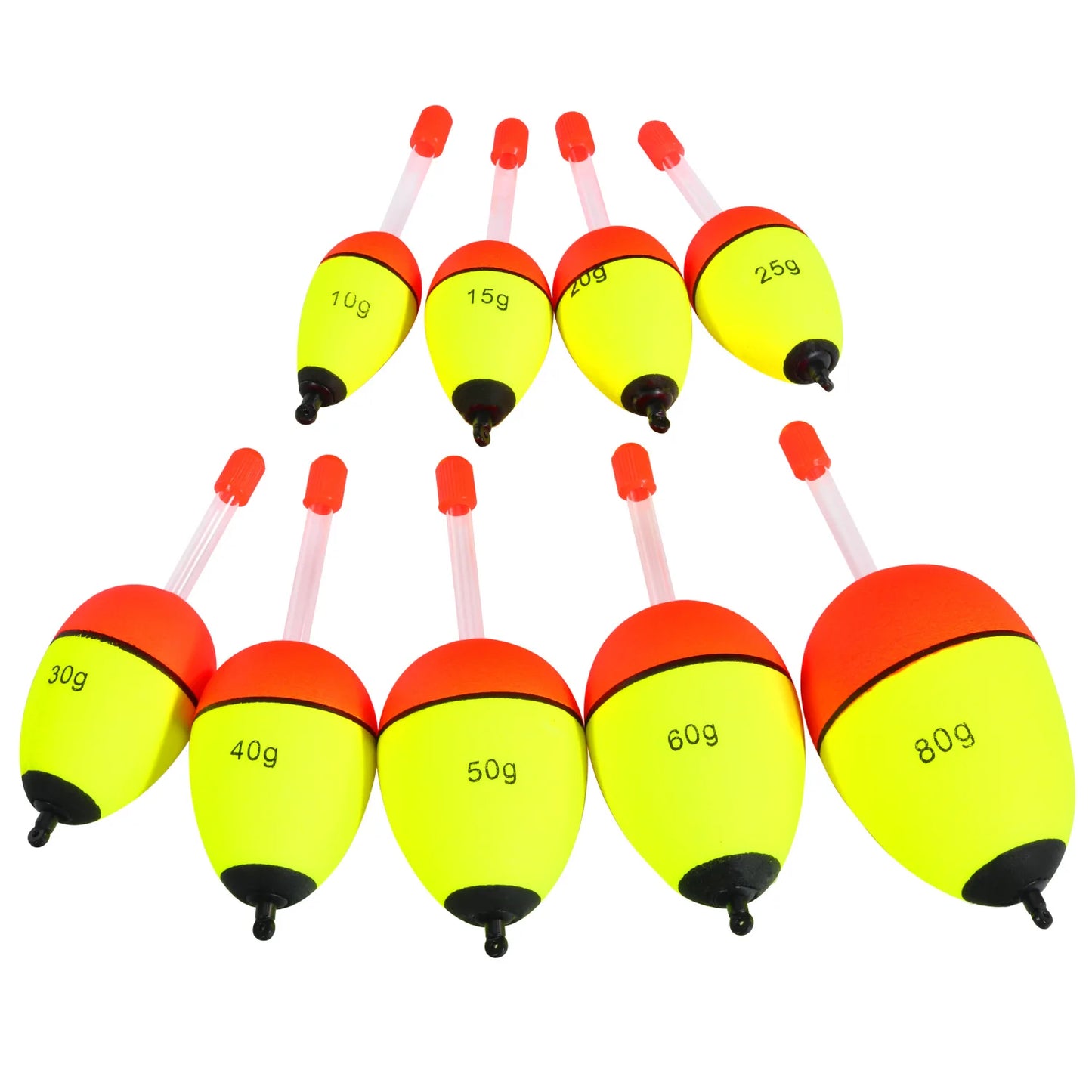 Sougayilang 5Pcs Night Light Fishing Buoy with High Visibility EVA Double Ribbon Big Belly Ball for Night Fishing and Long Throw
