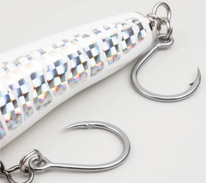 TEASER 8091 5X DIABLO Saltwater Popper Fishing Hook 2/0 3/0 4/0 5/0 7/0 Super Rust-proof Fishing Inline Single Heavy Hook