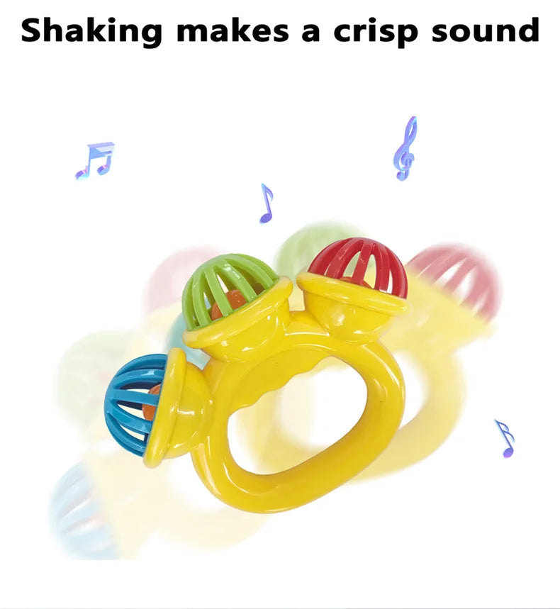 1-4PCS Baby Hand Rattle Ball Toy Newborn Grasping Hand Bell Sensory Toy Kids Safety Materials Toys for 0-24 Months Baby Children