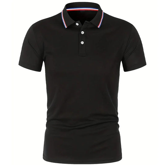 2025 Hot Sale Men's Summer Casual Breathable Comfortable Polo Shirt Men's Solid Color High Quality Short Sleeve T-Shirt