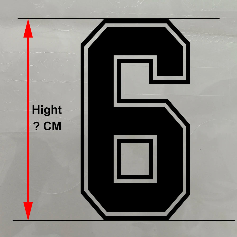 White Black Men Kids Number Iron on Patches Letter DIY Basketball Football Jersey Number Boys Gilrs Clothes Hot Transfer Sticker