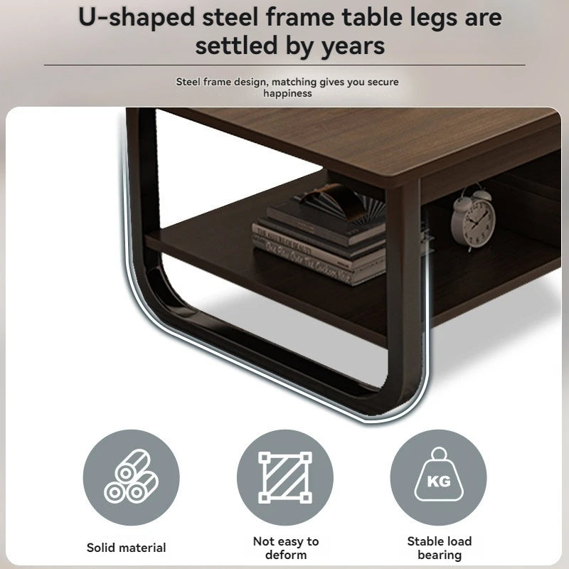 Modern minimalist coffee table, small apartment, living room, sofa, nearby balcony, tea table, rental room, rectangular tea tabl