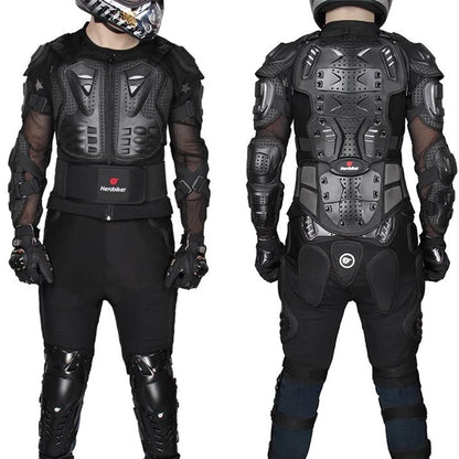 Motorcycle Jacket With Full Body Armor, Unisex, Sizes S To 5XL, Polyester Nylon