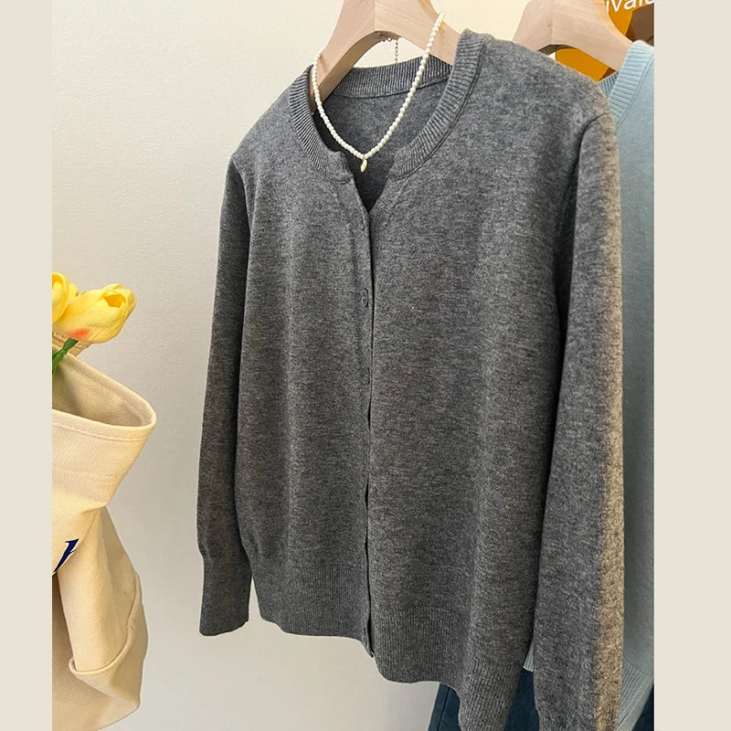 2025 New Fashion Women's Fleece Knit Loose Short Cashmere Sweater Round Neck Warm Korean Sle Casual Female Sweater Top Cloting
