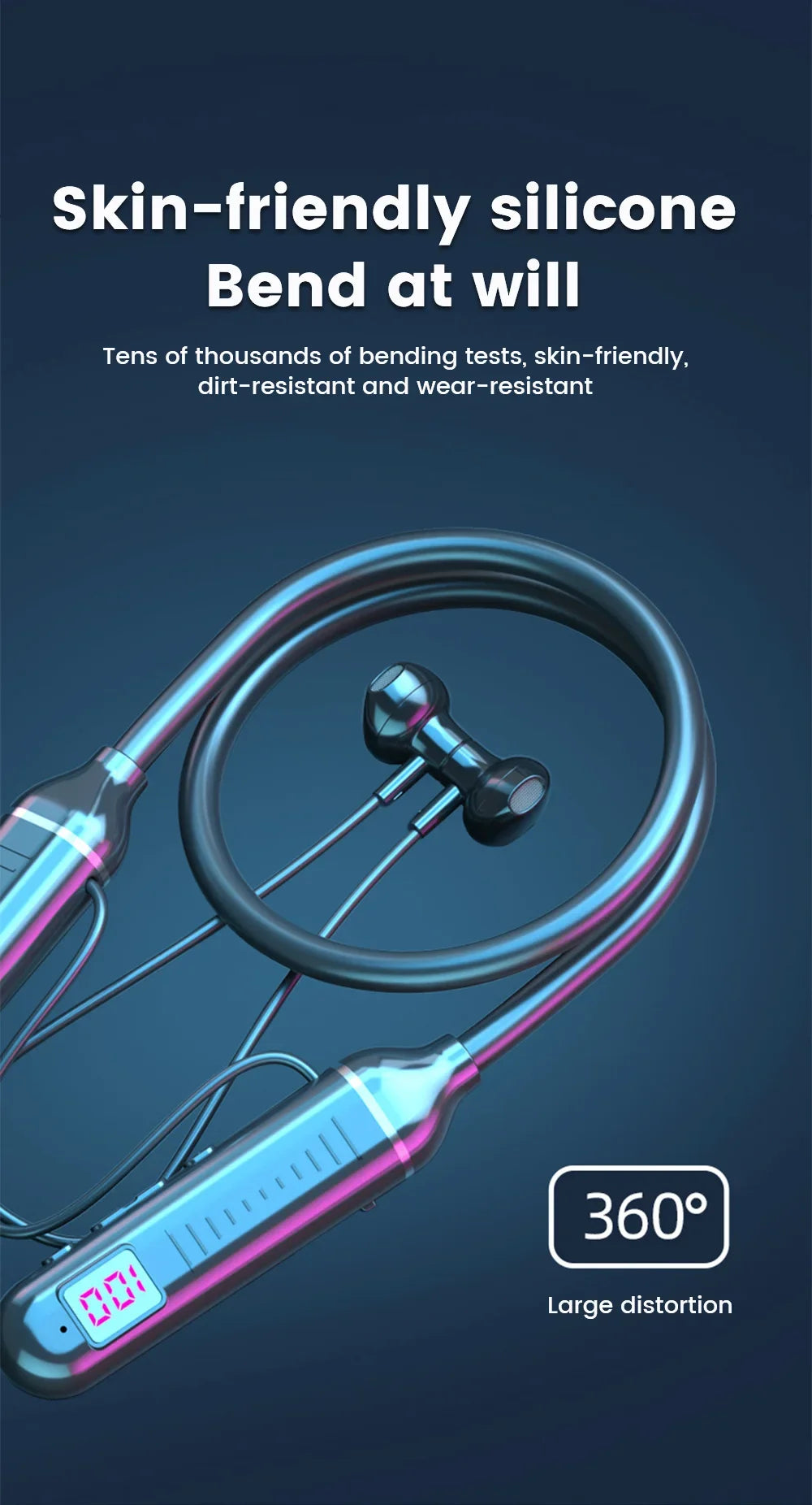 New Bluetooth Earphones Wireless Headphones Magnetic Sport Neckband Neck-hanging TWS Earbuds Wireless Blutooth Headset with Mic