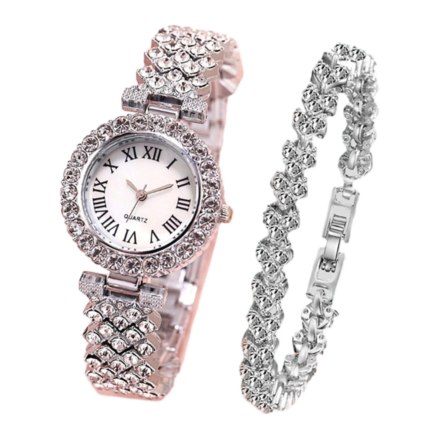 Stylish Women’s Dress Watch & Bracelet Combo – Modern Luxury Look