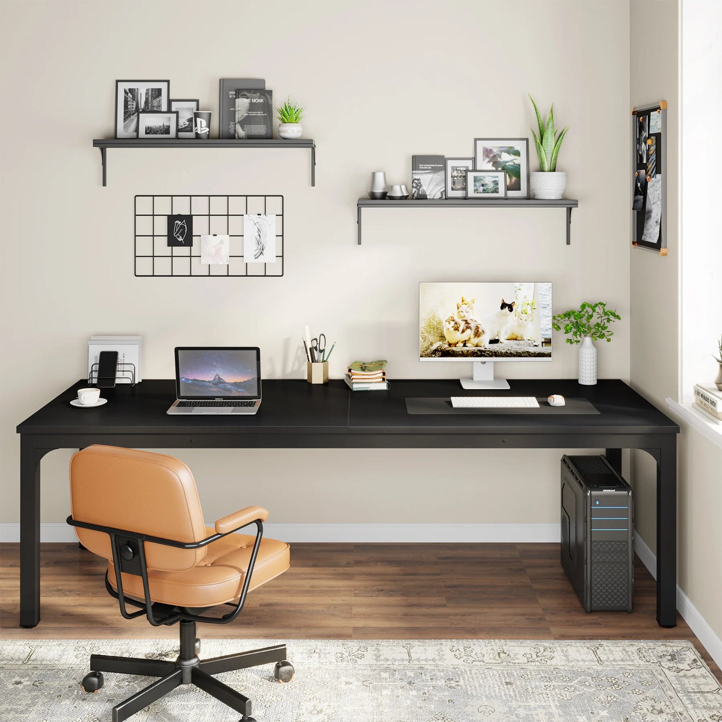 Tribesigns 78.7 Inches Extra Long Computer Desk 2 Person Desk, Double Long Desk, Workstaion for Home Office