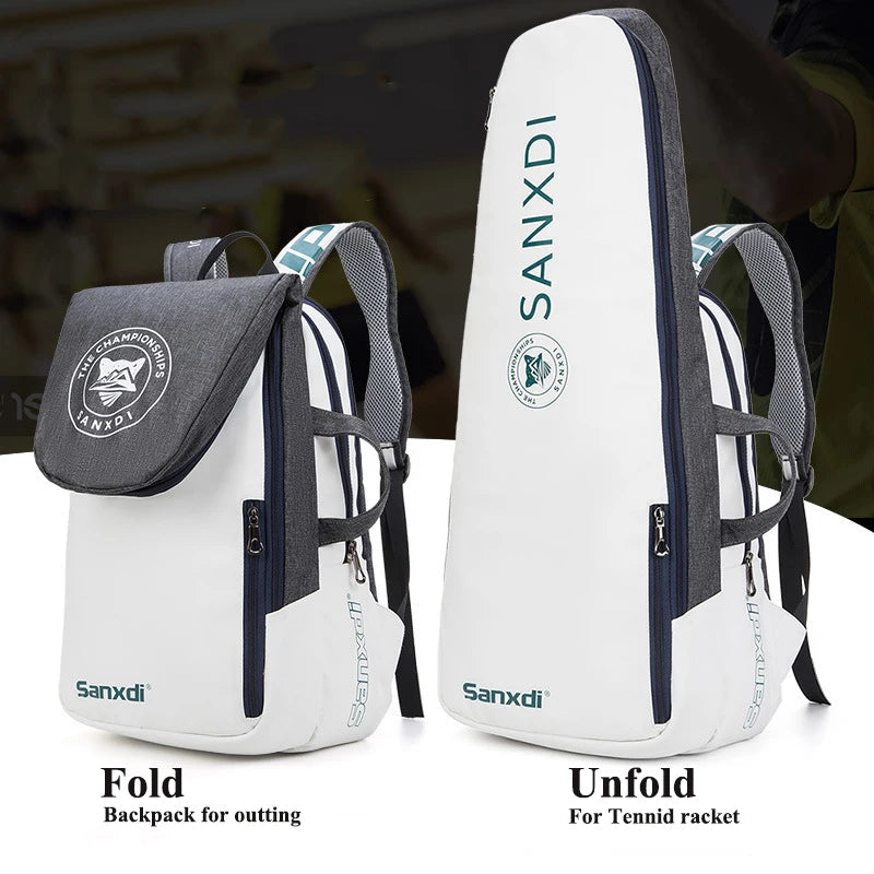 Tennis Paddle Backpack Waterproof Badminton Racket Bag Padel Racquetball Carrying Handbag Man Large Capacity Sport Bags Foldable