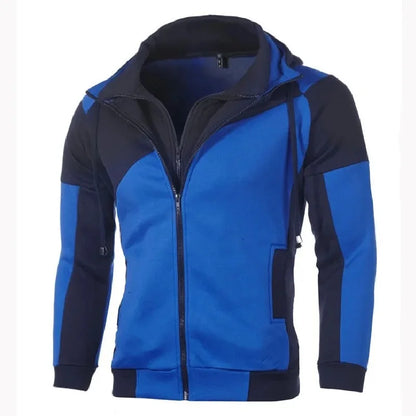 Hooded Polyester Jacket With Zipper For Men Breathable Waterproof Windproof