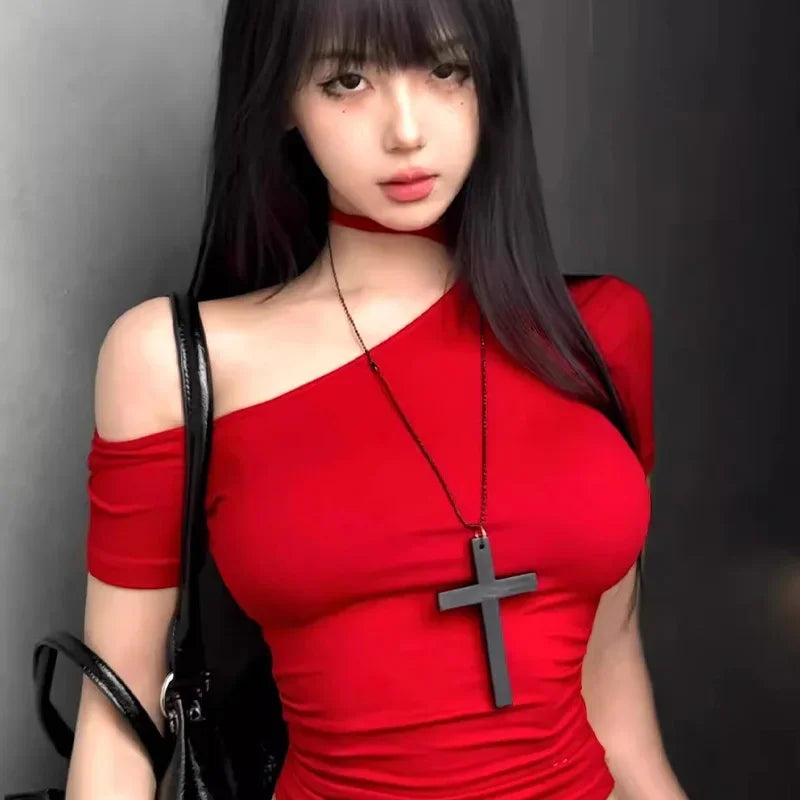 2025 New Cool Punk Gothic Wood Cross Pendant Necklace for Women Men Vintage Black White Hip Hop Y2k Necklace Party Jewelry Gift