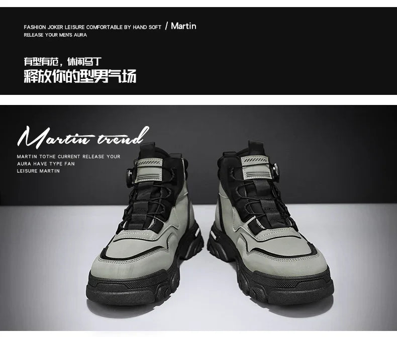 Winter Leather Boots Ankle Outdoor Work Chelsea Style