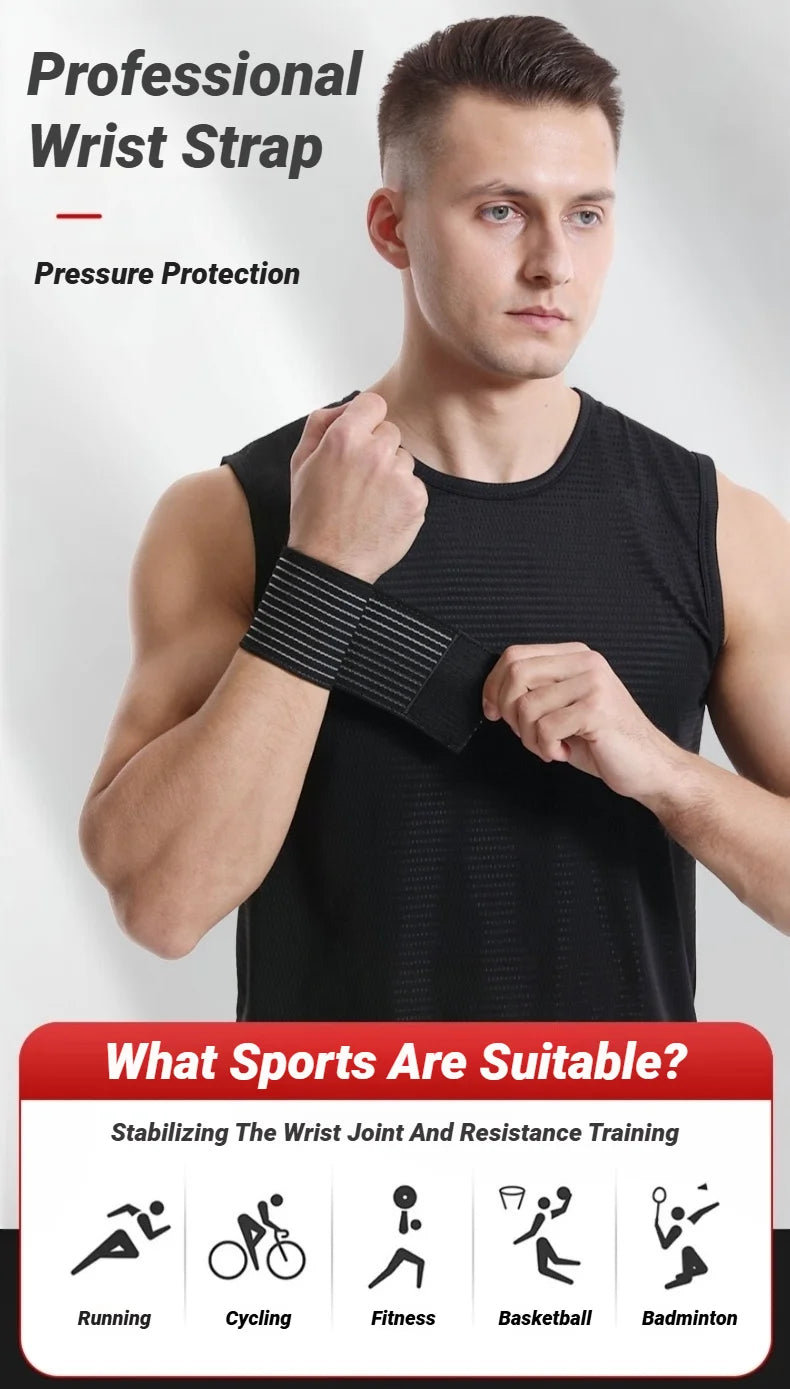 Adjustable Elastic Bandage Hand Sport Wristband Gym Support Wrist Brace Wrap Carpal Tunnel Sports Fitness Bracers Strap Stretchy