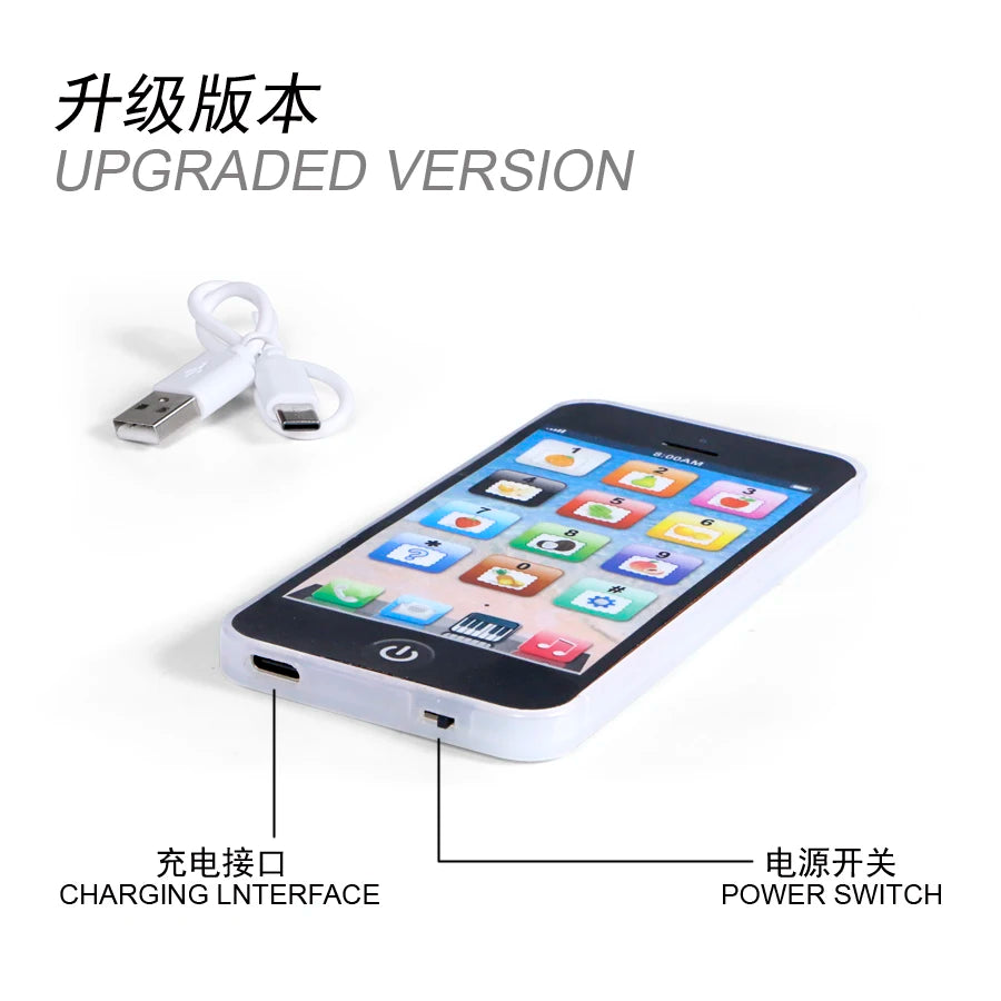 Children Simulation Phone Baby Musical Early Educational Toys English Learning Cellphone with Light Sound Mobile Vocal Toy
