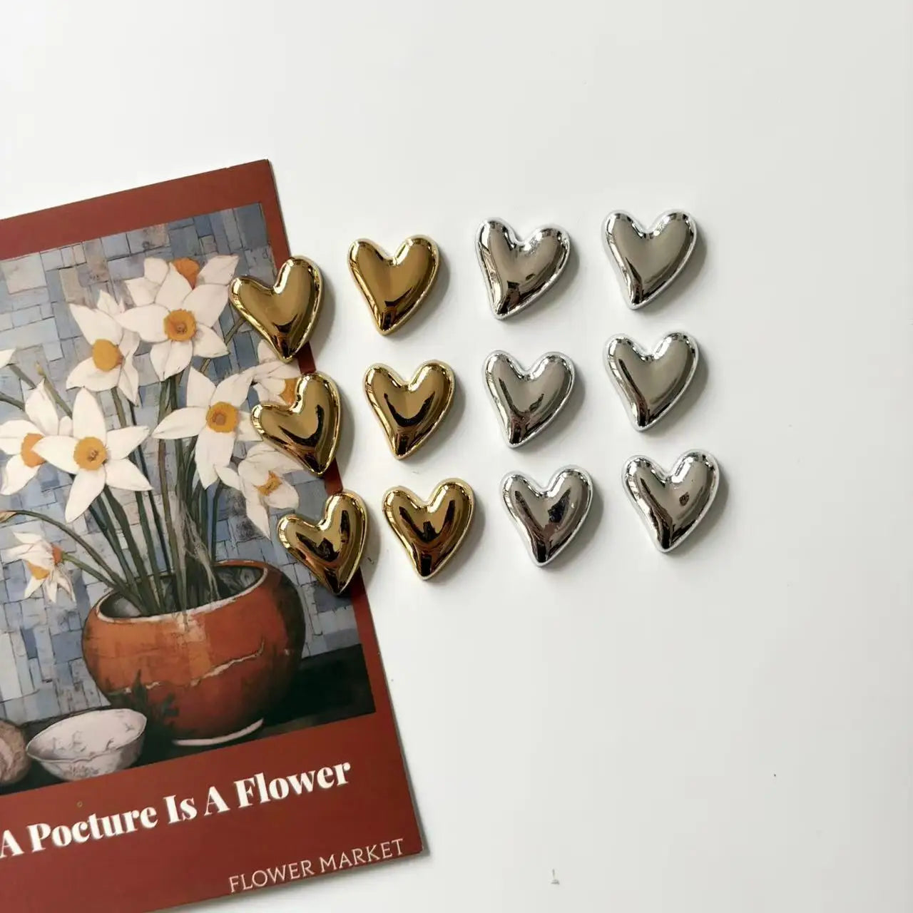 6 /12Pcs Heart-shaped Fridge Magnets, Cute Little Hearts, Decorative Stickers, Home Kitchen, Office Whiteboard Decorative Gifts