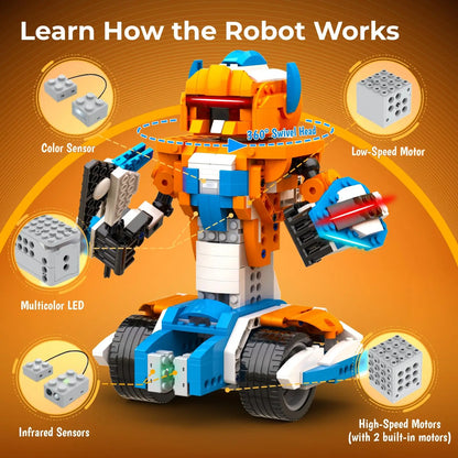 12-in-1 Programmable Robot Building Kit With App Remote Control