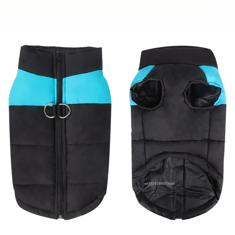 Waterproof Winter Dog Coat Padded Vest Zipper Jacket for Small Medium Large Dogs
