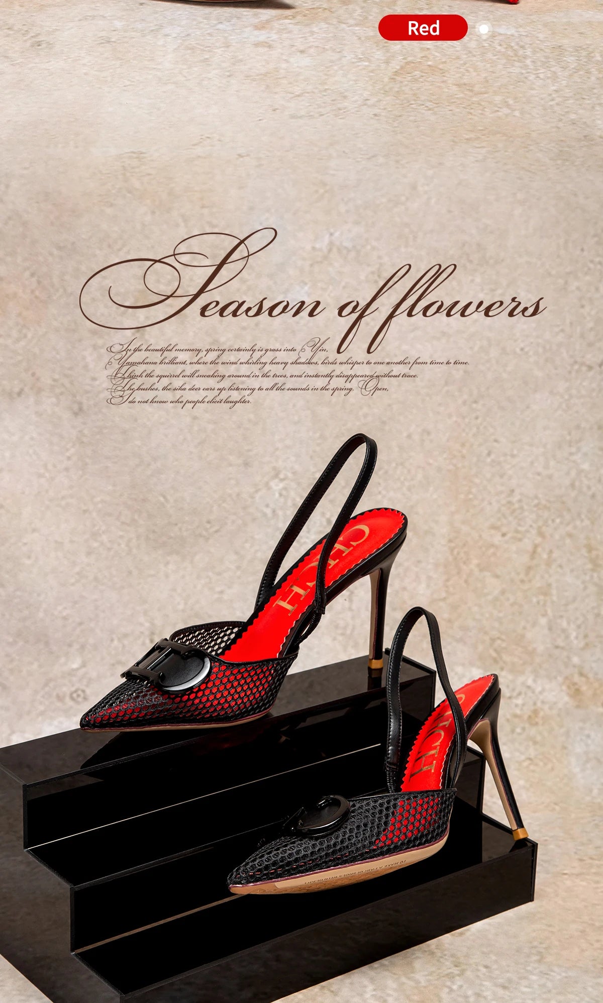 Women's Breathable Mesh High Heel Pumps Black 9 cm Heel