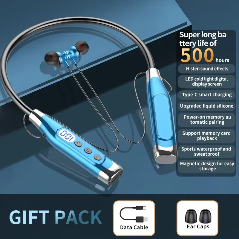 New Bluetooth Earphones Wireless Headphones Magnetic Sport Neckband Neck-hanging TWS Earbuds Wireless Blutooth Headset with Mic