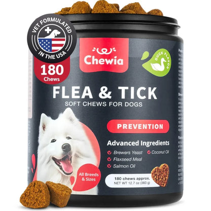 Dog Flea and Tick Treatment Chews for Dogs Natural Soft Treats