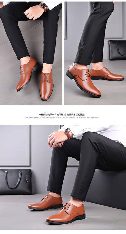 Men's Leather Business Shoes Non Slip Soft Sole Formal Casual Footwear