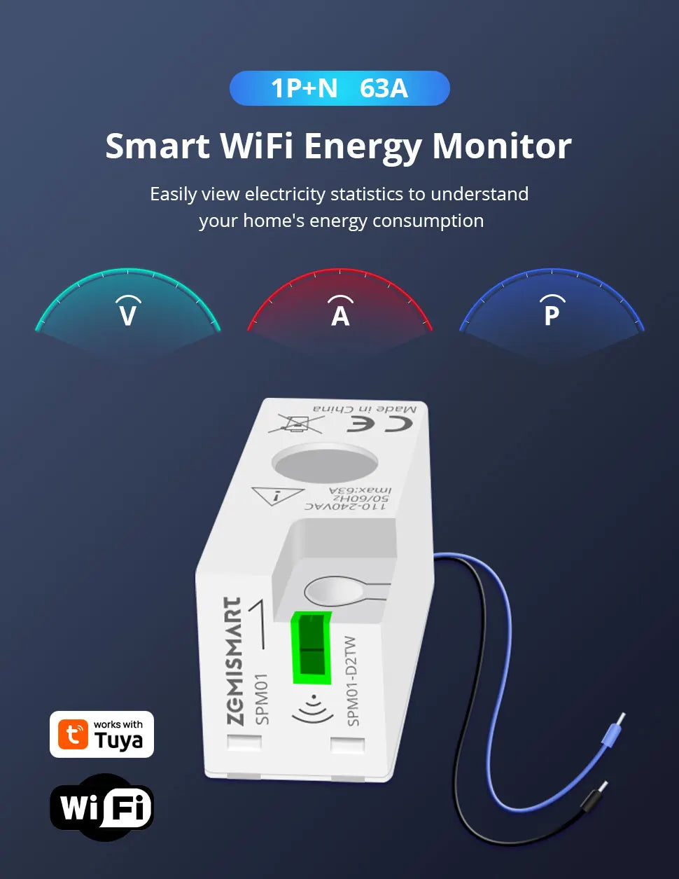 Zemismart Smart Energy Meter Zigbee WiFi Monitor Electric Sensor Measure Work With Tuya Zigbee2mqtt Home Assistant