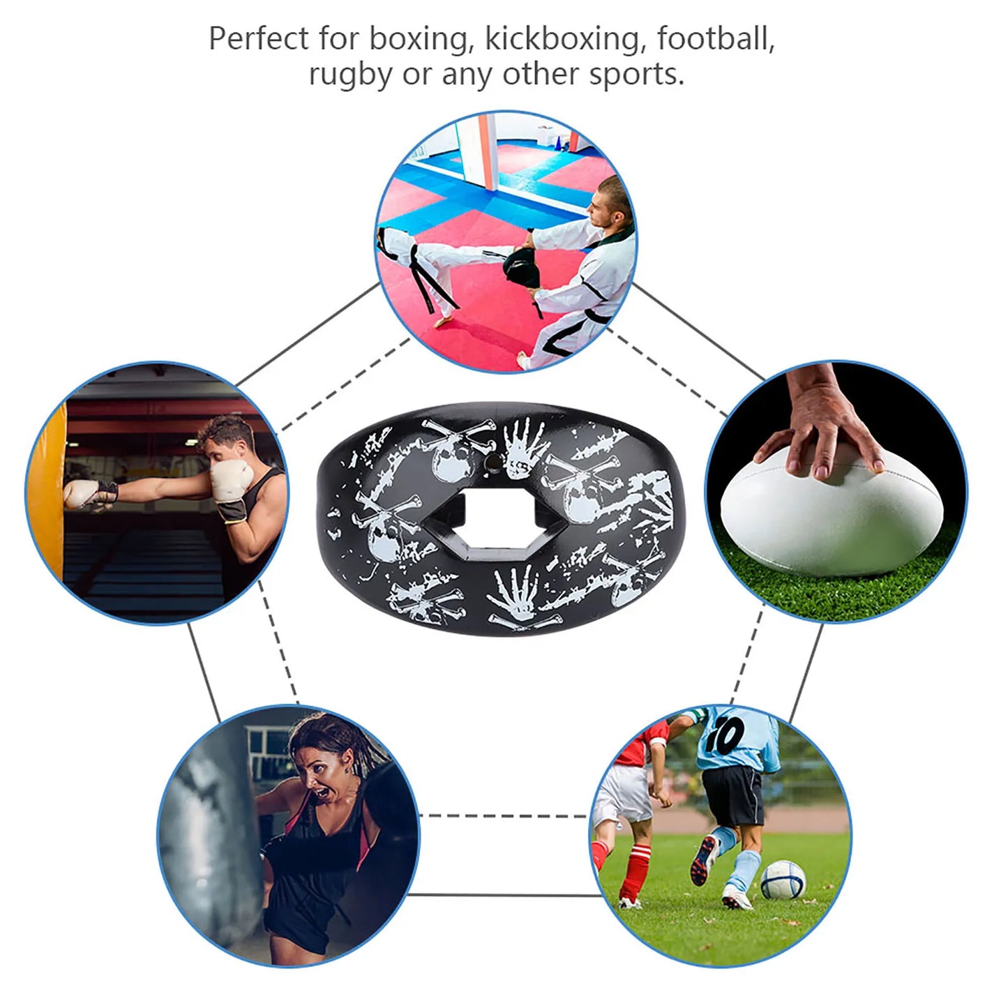 Food Grade TPR Mouthguard For Boxing Football Rugby 4 Color Set