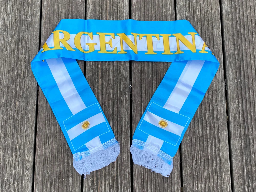 xvggdg  14x130cm  National Team Football Fans Scarf   Argentina france  Morocco  Croatia Tassel Flags Scarf   Souvenir