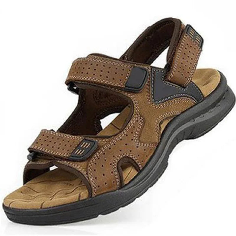 Mens Genuine Leather Sandals Lightweight Outdoor Casual