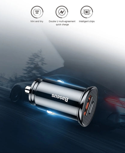 USB Car Charger 30W Type C PD QC 4.0 3.0 PPS SCP FCP