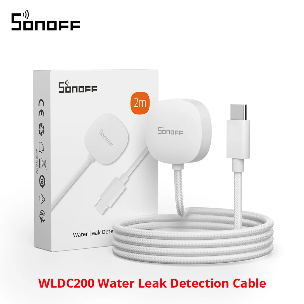 SONOFF SNZB-05P Zigbee 3.0 Water Leak Sensor Leaking and Dripping Detection Real-time Alerts Support Home Assistant Google Alexa
