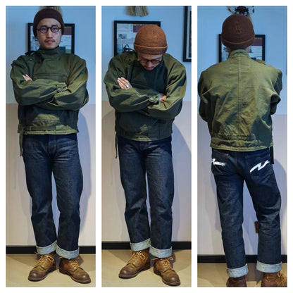 16oz Canvas Bomber Jacket for Men, Green, Pockets, Casual