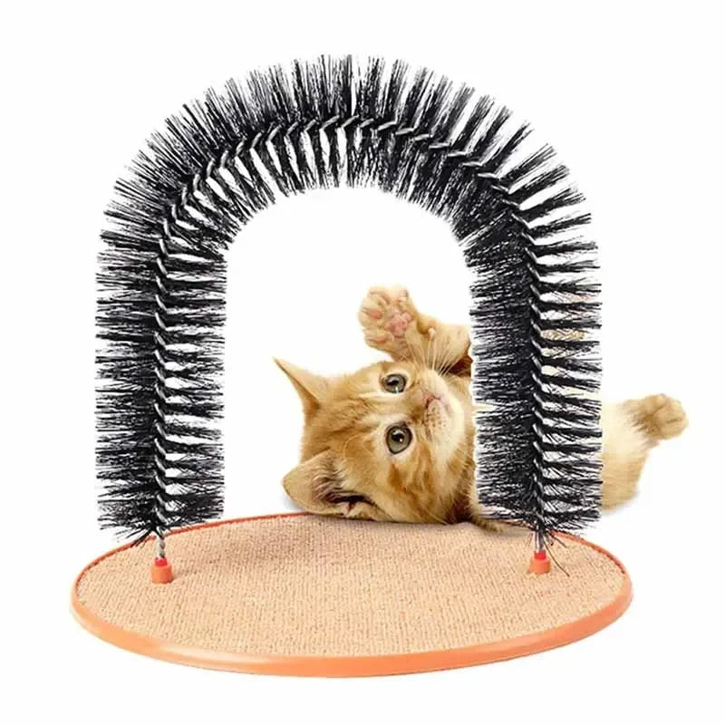 Cat Pamper Toy with Interactive Brush and Scratcher