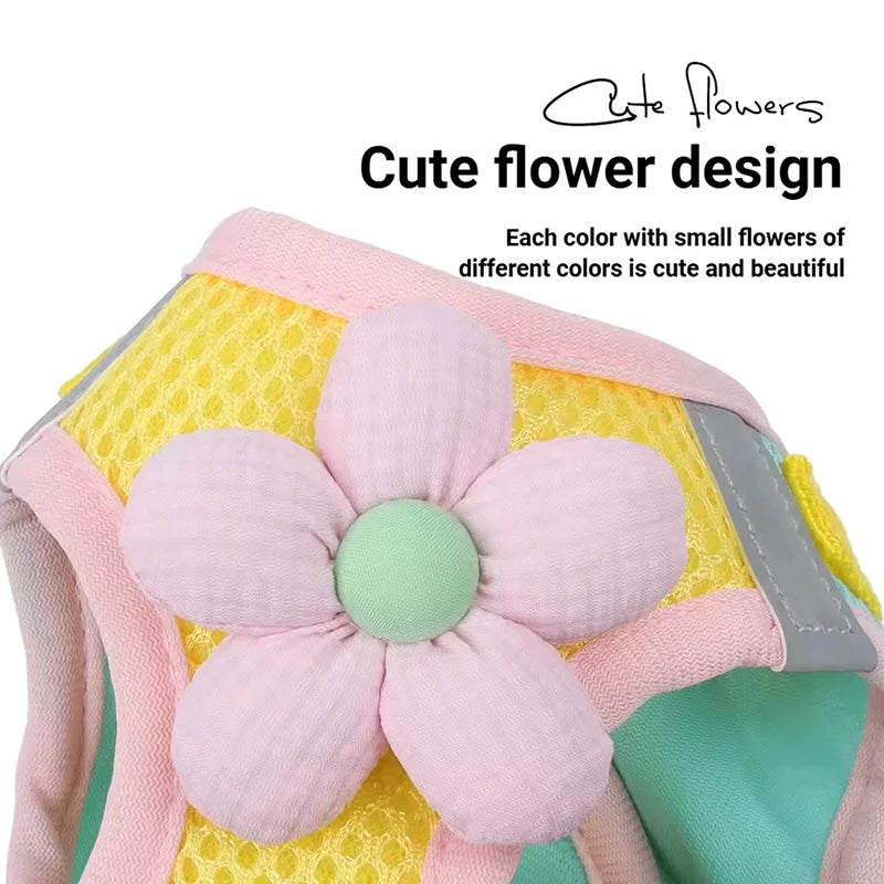 Puppy Dog Reflective Pet Harness And Leash Set For Dog &Cat No Pull Dog Vest Harness With Breathable Mesh Chest Straps