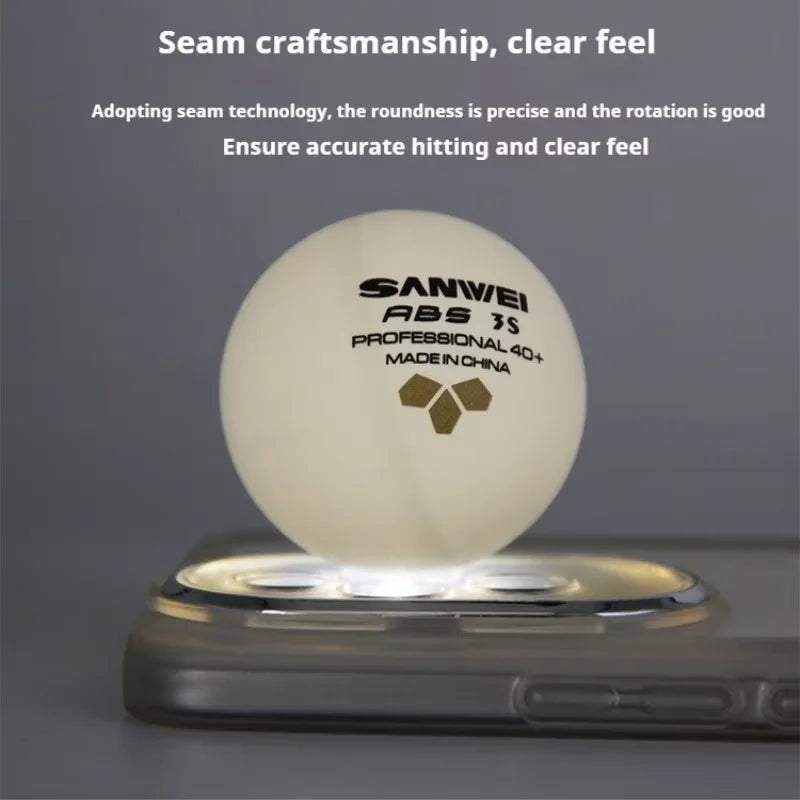 SANWEI TR 3 Star Table Tennis Balls 40+ ABS New Material with Seamed Durable Professional Ping Pong Balls for Training 50/100pcs