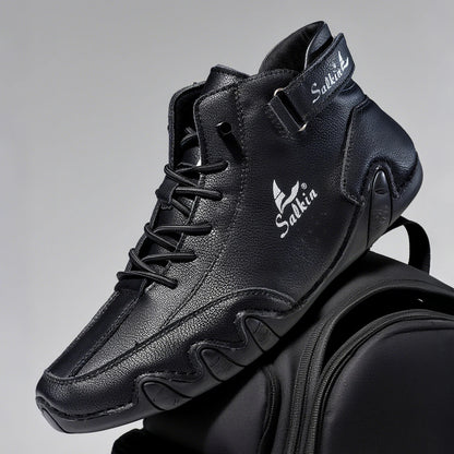 Men Ankle Boots Lace Up Leather Outdoor Casual Footwear