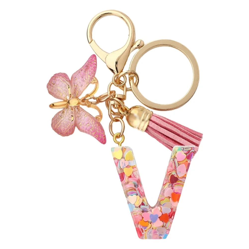 Trendy A-Z Letter Keychain – Car Key Ring & Party Gift Jewelry for Women
