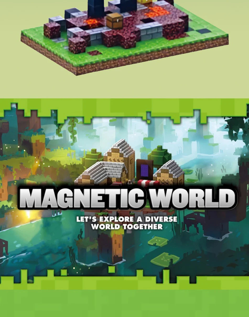 Random Magnetic Building Blocks Mine World Building Toys Boy Girl DIY STEM Montessori Sensory Cubes Toddlers Education Gift