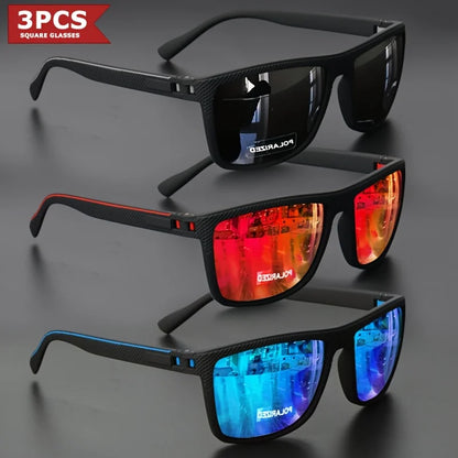Polarized Square Frame Sunglasses Multicolor Lenses UV400