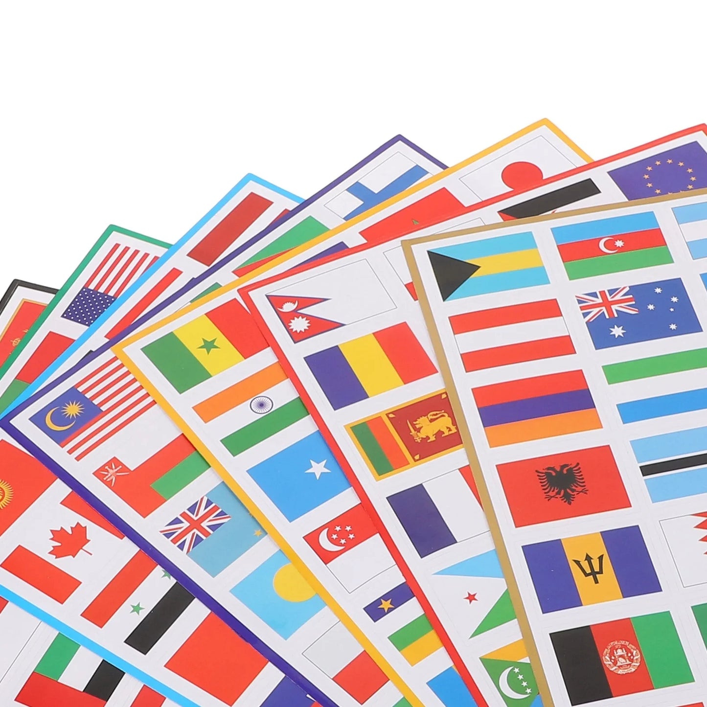 224PCS World Flags Stickers - 7 Sheets, Multi-Country Map & Football Team Decals for Travel, World Cup, Face & Laptop Decor