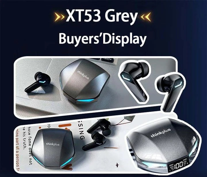 Lenovo XT53 Wireless Upgrade Bluetooth 5.4 Earphones Ultra Long Endurance Low Latency Gaming Headset LED Digital Display Earbuds