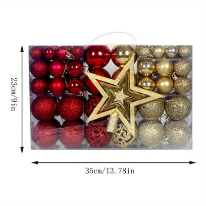 Holiday Ornament Set for Christmas Tree – 101-Piece Shatterproof Decor