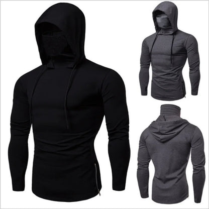 Men's Hooded Sweatshirt With Mask Thin Polyester Spring Autumn