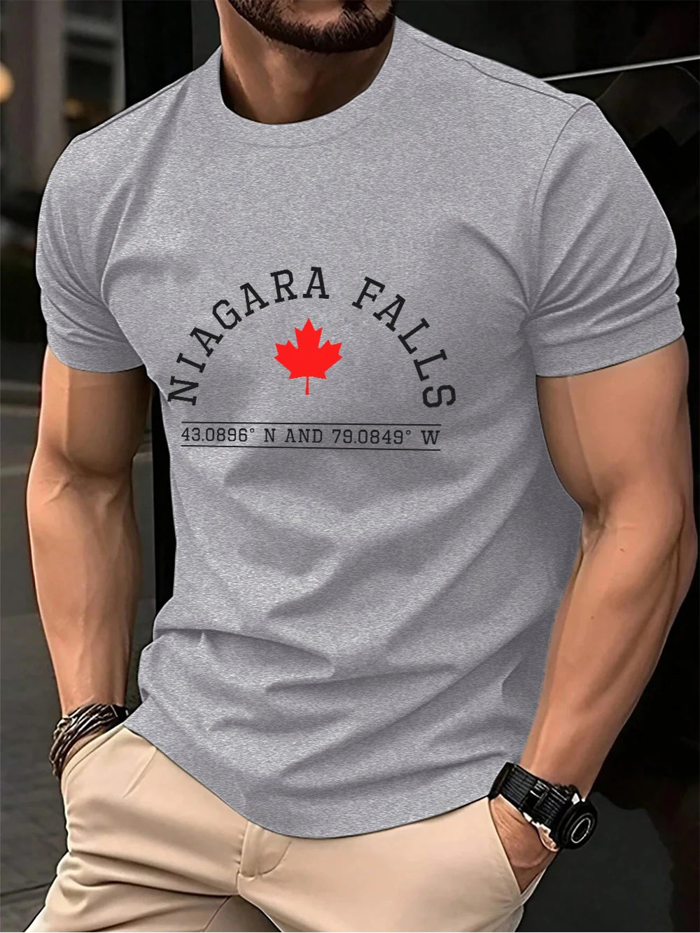 Niagara Falls Canada Letter Prints Mens T-Shirt Cotton Summer Short Sleeve Tops Soft Oversized O-Neck T Shirt Casual Clothes