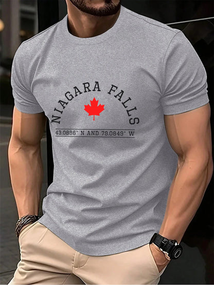 Mens Cotton Short Sleeve O-Neck T Shirt Oversized Letter Print