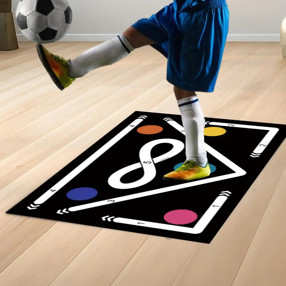Soccer Training Drills Mat Rubber Non Slip Exercise Mat 23.6x35.4in Football Training Pad Footstep System Training Blanket for