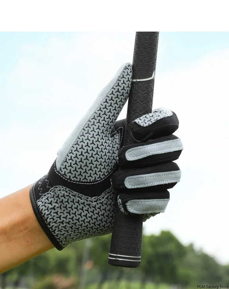 PGM Professional Golf Gloves Microfiber Cloth Fabric Breathable Non-Slip Club Swing Putting Training Glove ST037