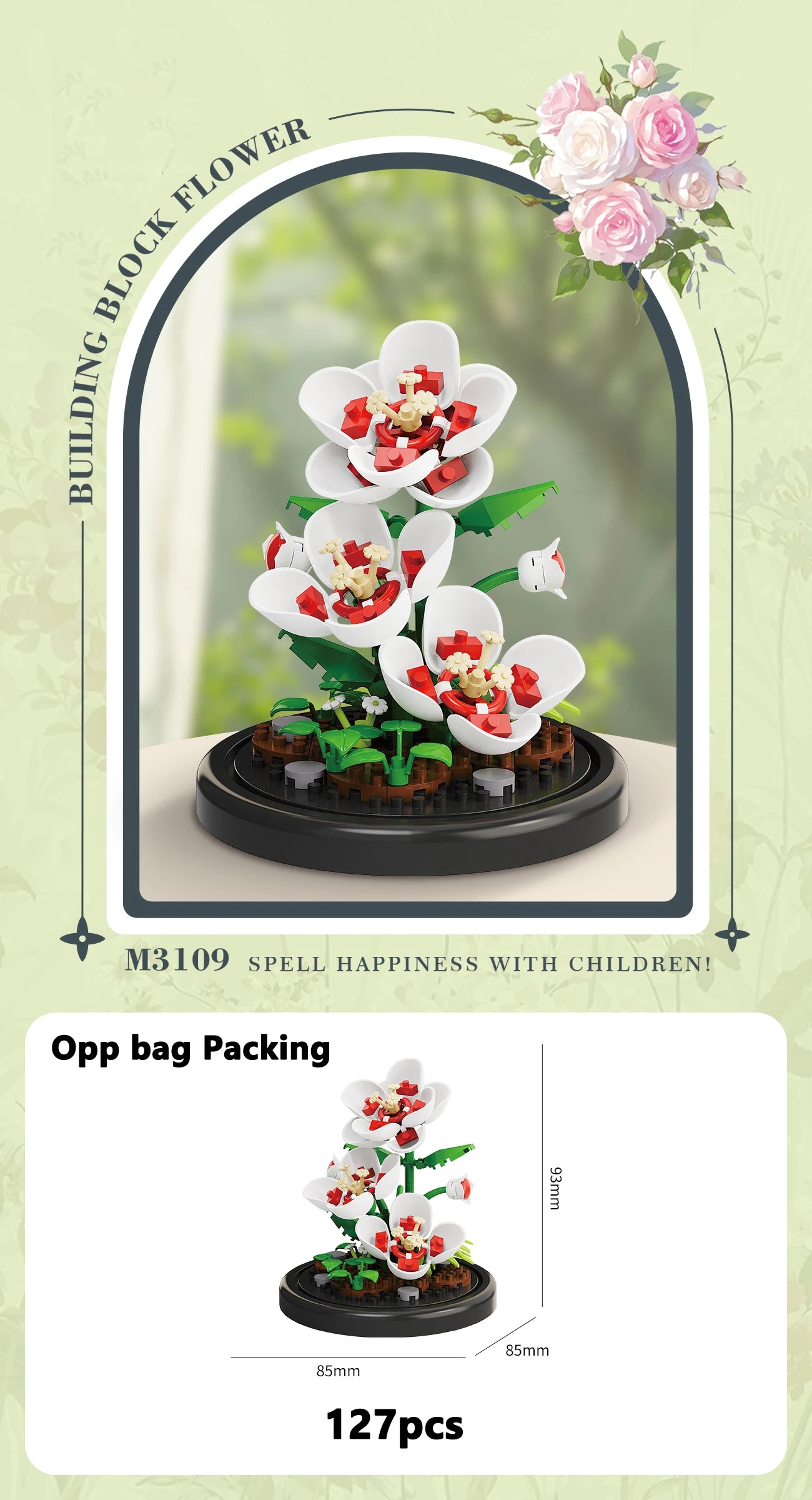 Eternal Flower Bouquet Bonsai – Micro Building Blocks Puzzle Toy for Kids, Birthday & Christmas Gifts