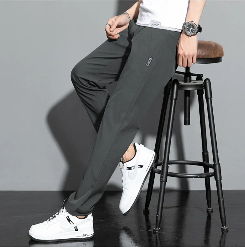 2025 Korean Men's Golf Slim Fit Pants Ice Silk Breathable Leisure Sports Pants Fashion Pants