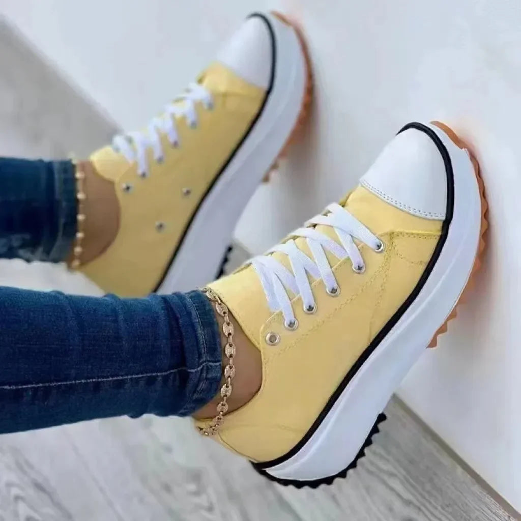 Women's New Casual Single Shoes for Women 2024 Autumn Summer Round Head Canvas Solid Color Low Top Large Size Women's Shoes